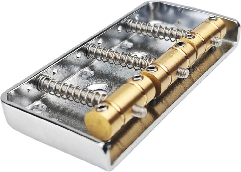 Short Guitar Bridge Brass String Code 3-Saddle for Tele Telecaster Guitar Silver