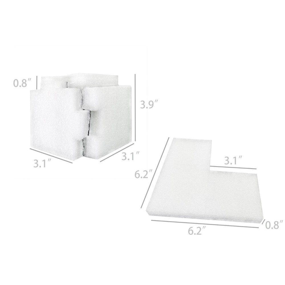 8 PIECE Polyethylene Corner Protectors 3X3X4" for Packaging Shipping Boxes