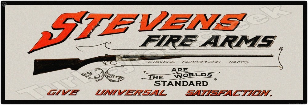 Stevens Firearms 6" X 18" Metal Sign