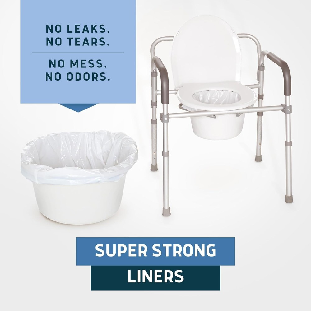 Commode Liners - Value Pack 100 Count Universal Fit - Medical Grade Bedside L...