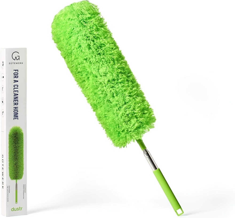 Extendable Feather Duster Microfiber with Bendable Head and Telescopic Pole