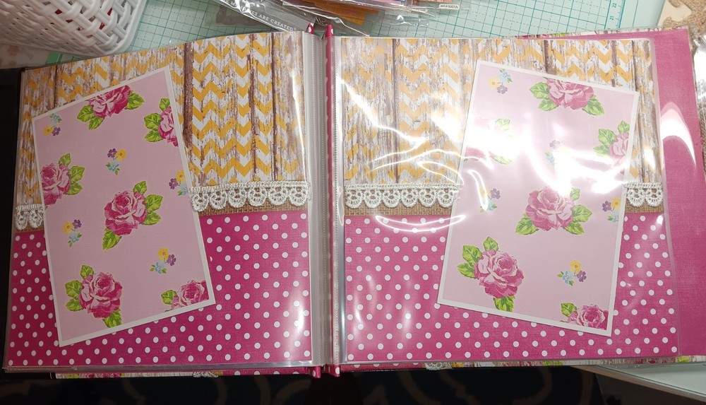 Pre made Paper Studio 8x8 scrapbook plus embellishments