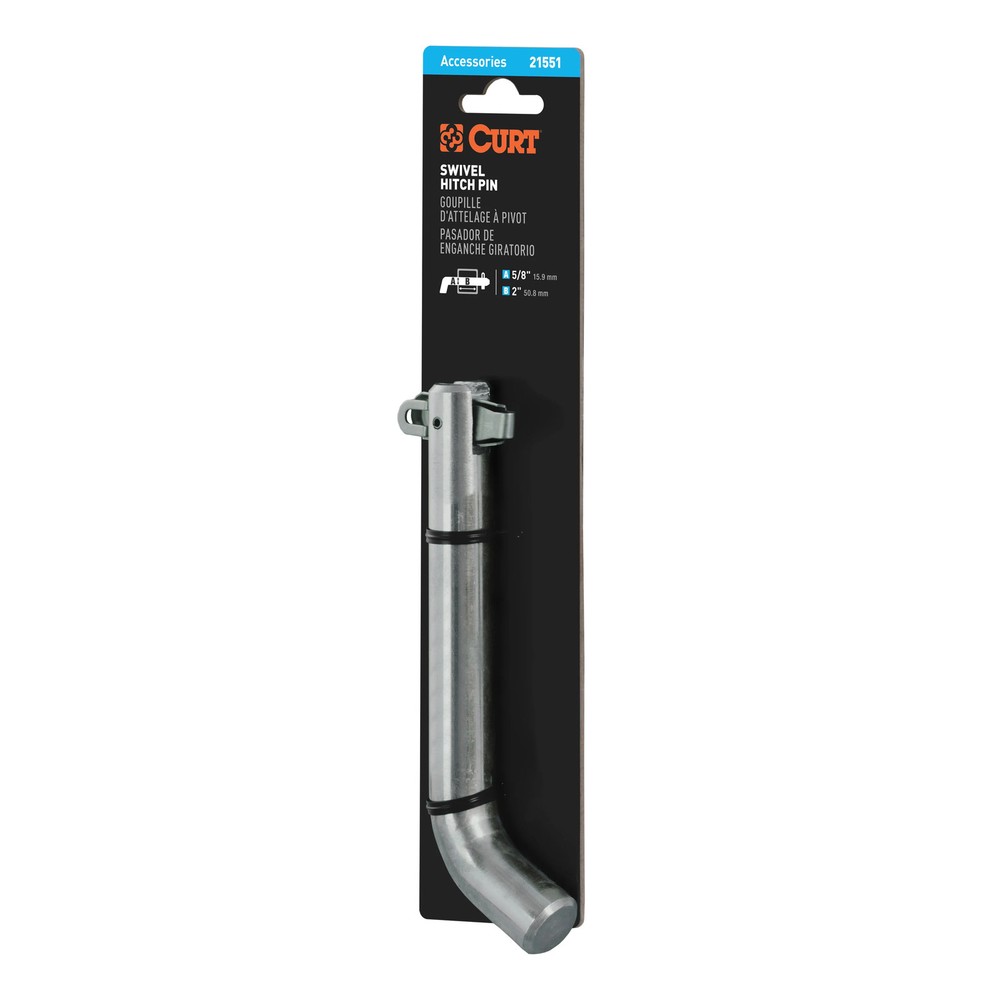 Curt 5/8" Swivel Hitch Pin (2" Receiver, Chrome, Packaged)