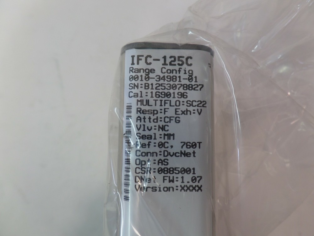 Celerity IFC-125C Mass Flow Controller UNIT 125 0010-34981-01 N2 92SCCM