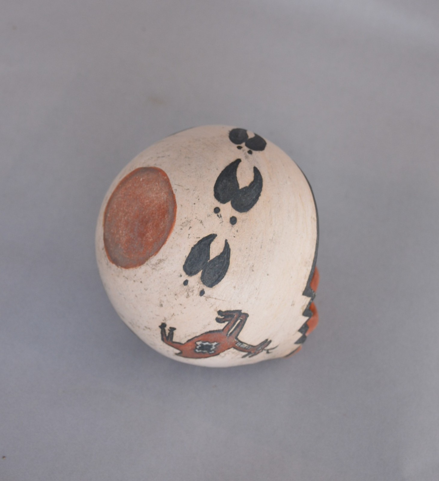 Old Zuni Deer Pot - Deer Tracks - 6" Tall x 5" Across