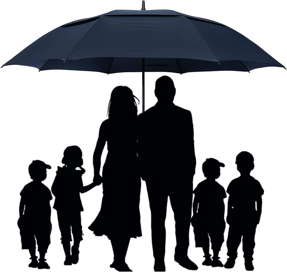 72 Inch Huge Large Oversize Golf Umbrella Automatic Open Double Canopy Vented Wi