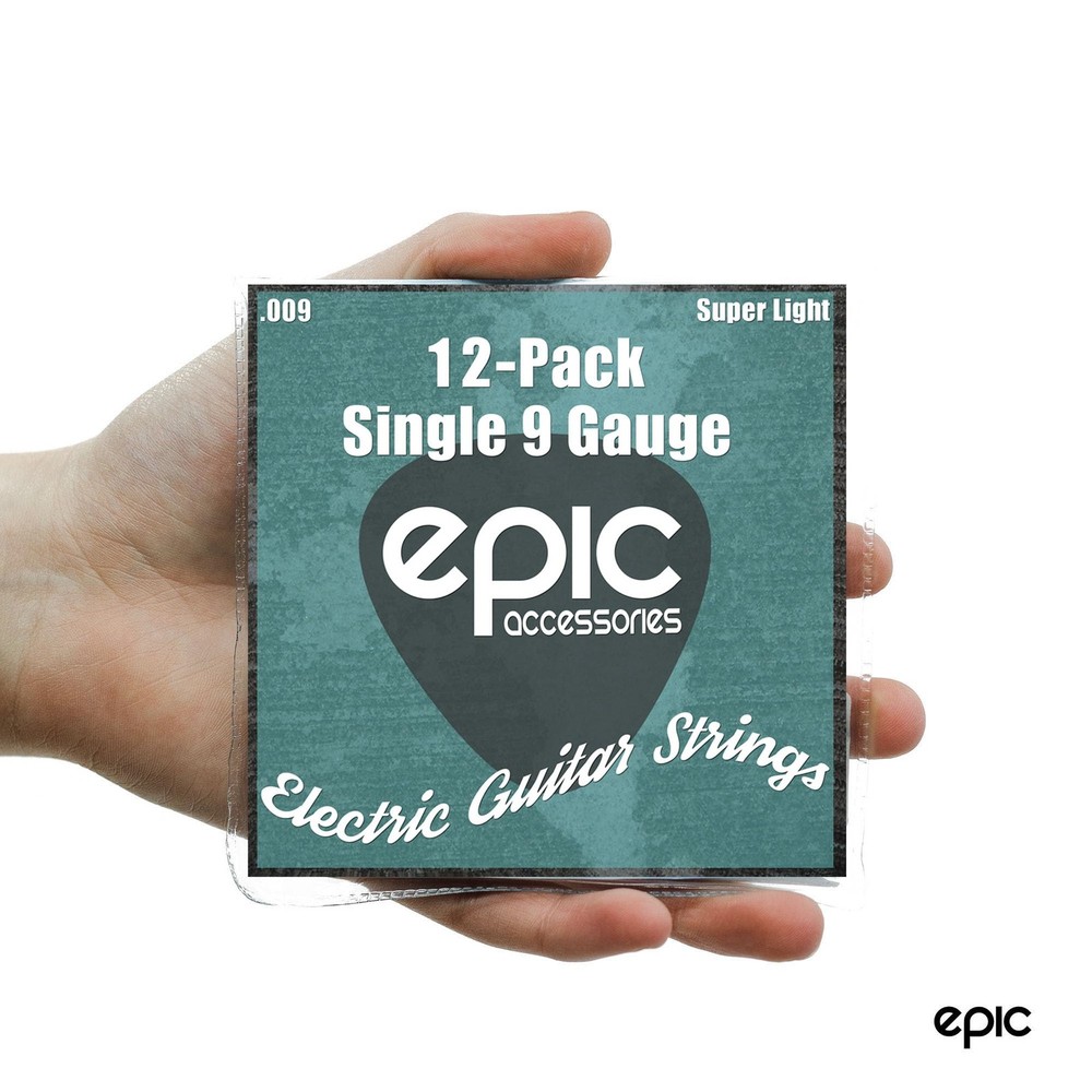 12-Pack .009 Gauge High E String Single 1st-High E Strings 9 Gauge, 9