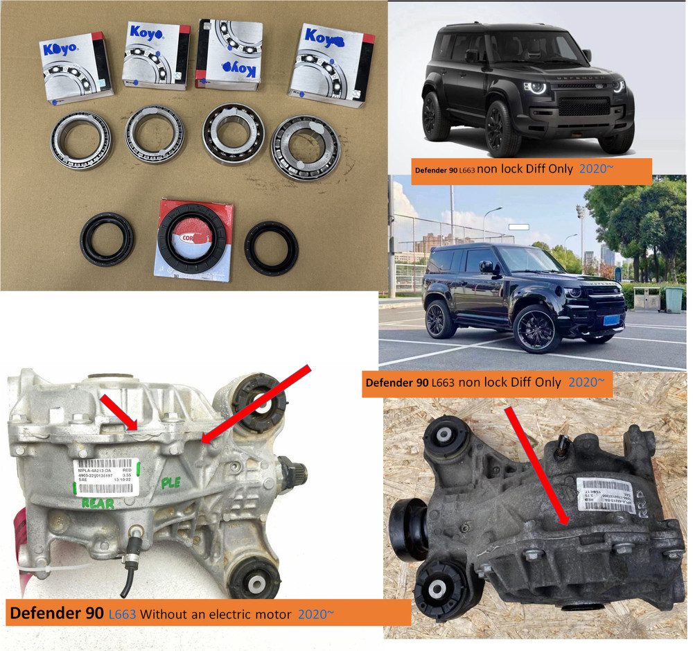 L663 Defender 90 Base S Rear Differential Repair Kit Open Diff