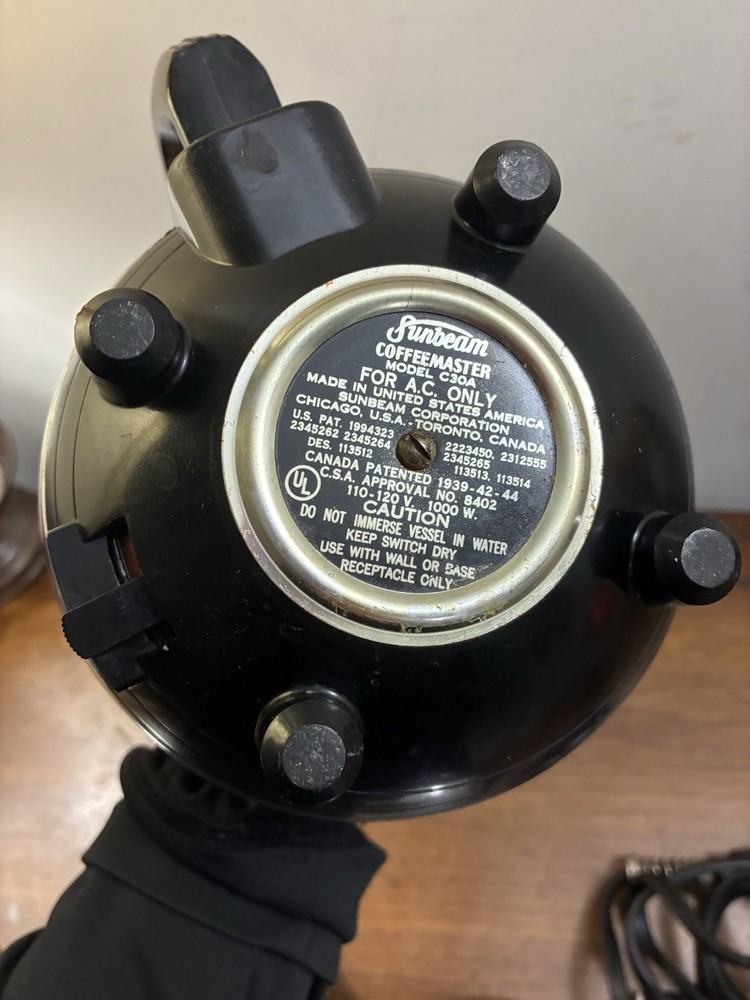 Vtg Sunbeam Coffeemaster C30-A Chrome Automatic Siphon Coffee Pot Double Bubble