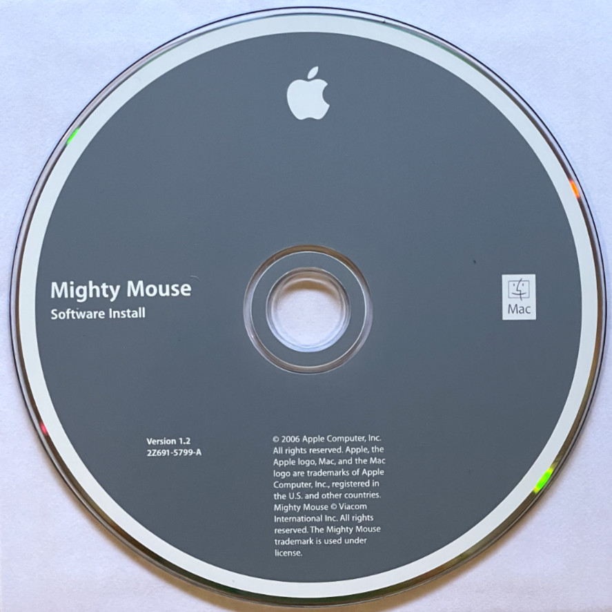 2006 Apple Mighty Mouse Software Install Disc Version 1.2 2Z691-5799-A