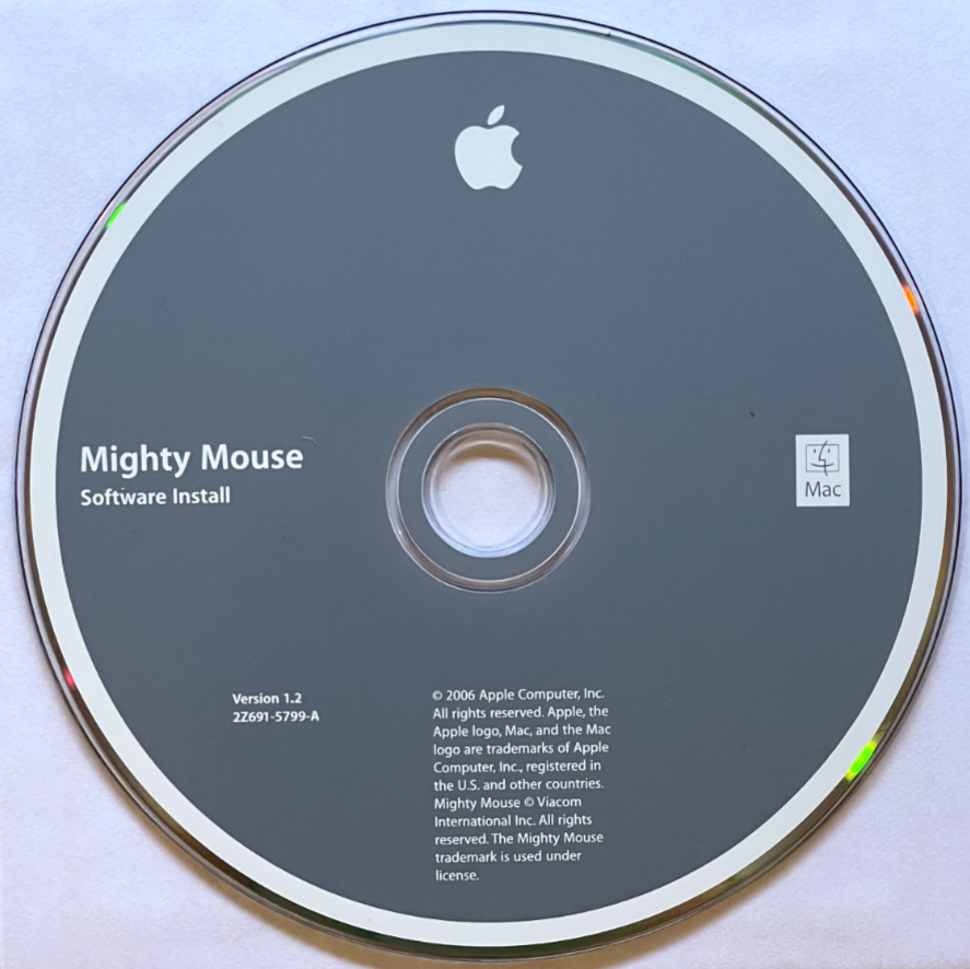 2006 Apple Mighty Mouse Software Install Disc Version 1.2 2Z691-5799-A
