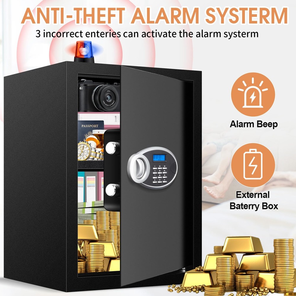 3.3 Cubic Feet Home Safe Fireproof Waterproof Digital Security Safe Box Programm