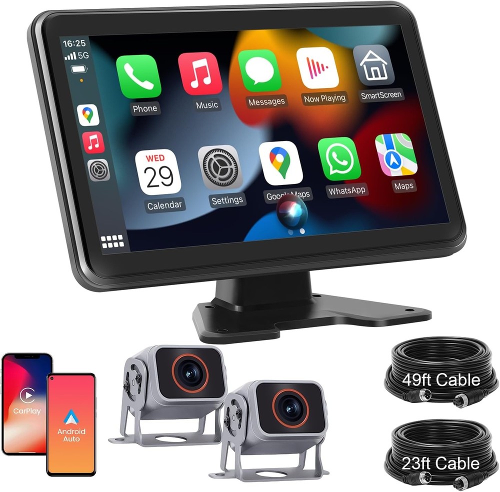 Truck RV Camera System with CarPlay Android Auto 10 Inch