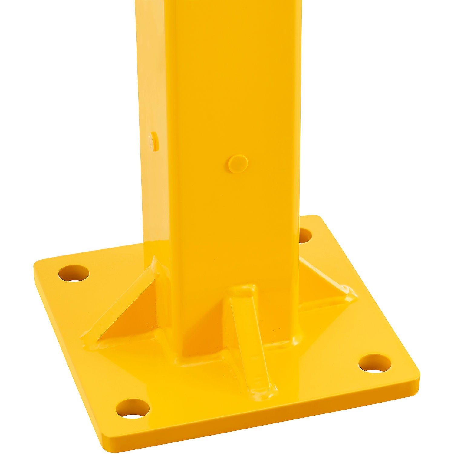 Global Industrial Bolt-On Steel Post for Double 3-Rib Guard Rail 42"H Yellow