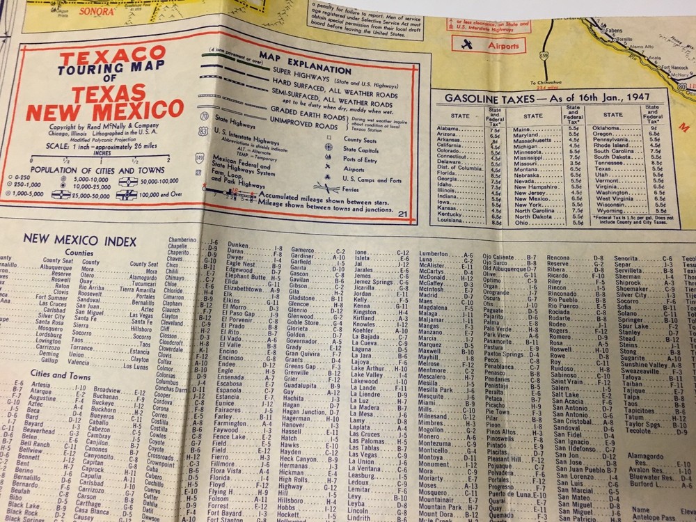 TEXACO MAPS LOT OF 5