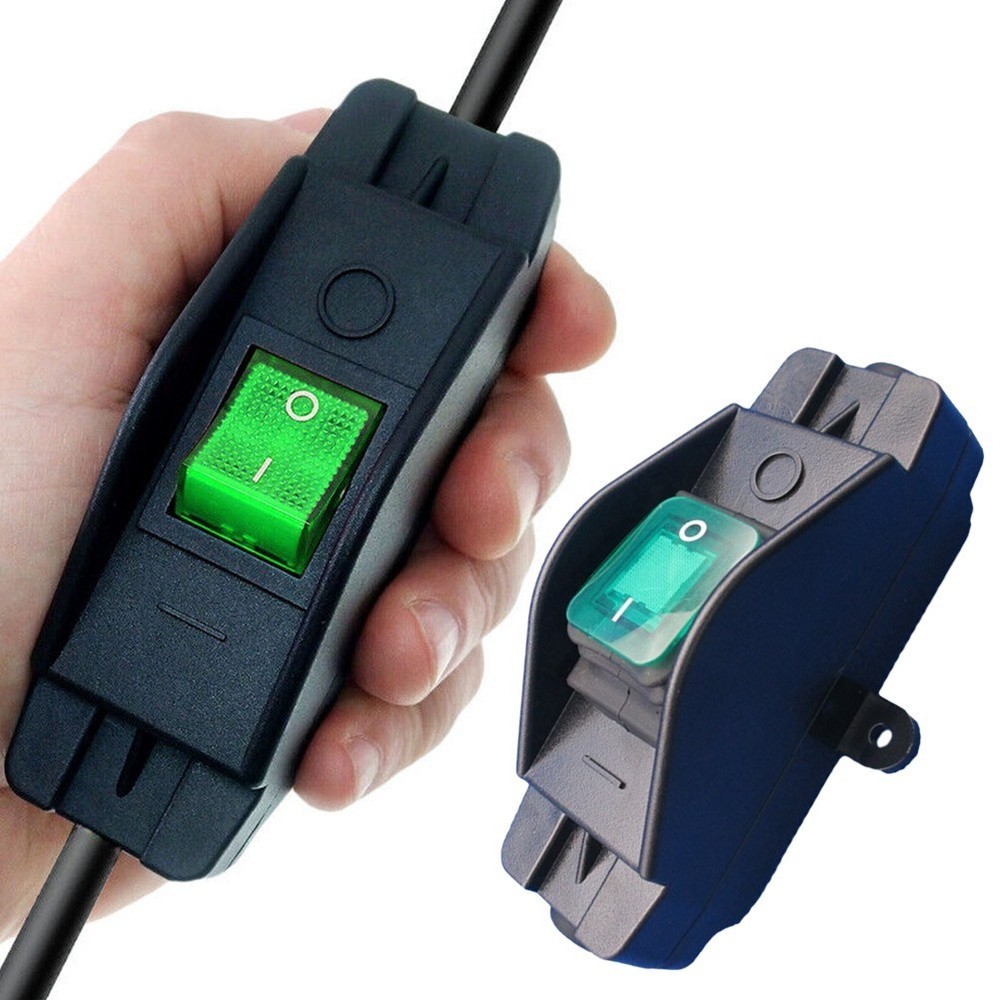 Rocker Switch Double Pole On/off Electrical Switches Inline Cable Max AC250V New