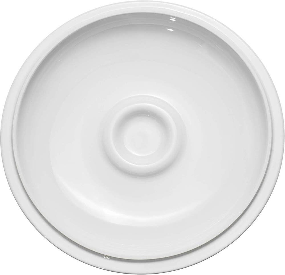 Ceramic 8-Inch round Covered Brie Baker - White