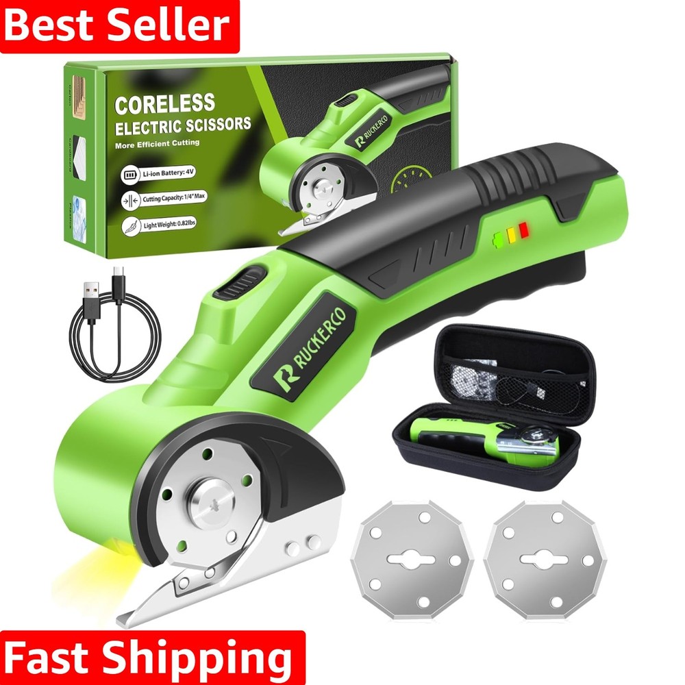 Multi-Functional Cordless Scissors for Fabric, Carpet, and More - 2 Blades!