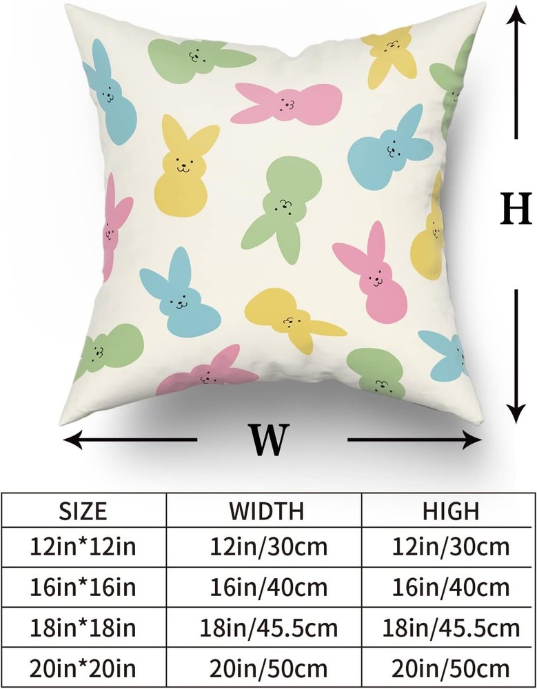 Spring Easter Pillow Covers 18" x (Pack of 2), Bunny