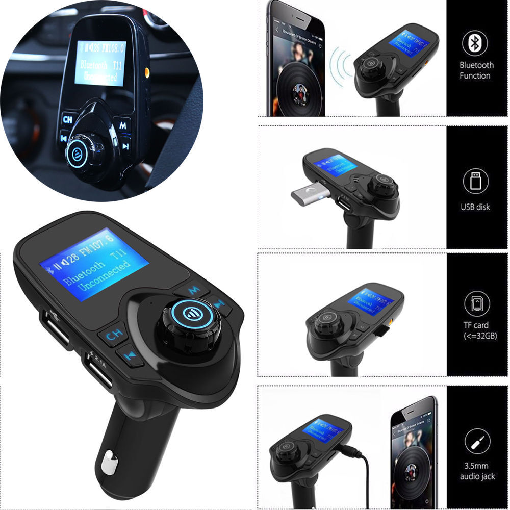 Bluetooth Wireless FM transmitter Adapter charger for Car Stereo Radio Speaker