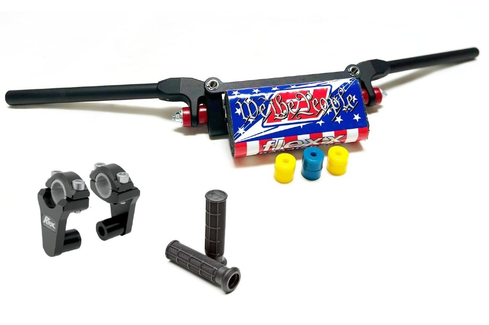 Fasst Flexx 15 Quad Low Handlebars Bars USA Rox 2" Riser Grips Banshee Blaster