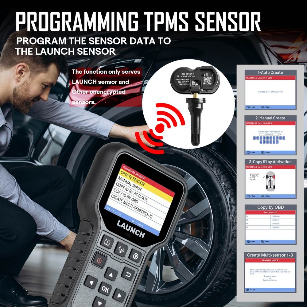 LAUNCH CRT5011E TPMS Relearn Tool Tire Pressure Sensor Programing Diagnosis Tool