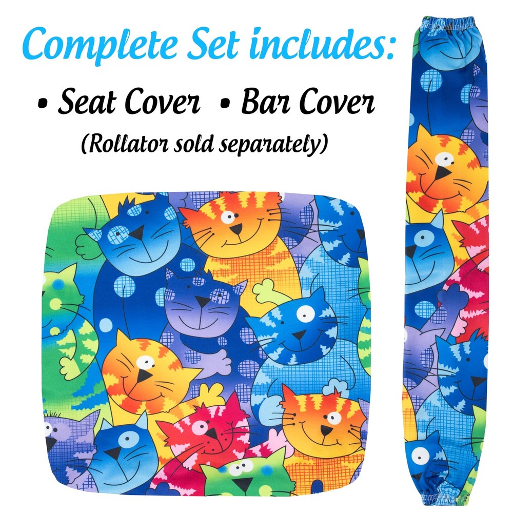 Top Glides Universal Rollator Walker Seat and Backrest Covers Tropical