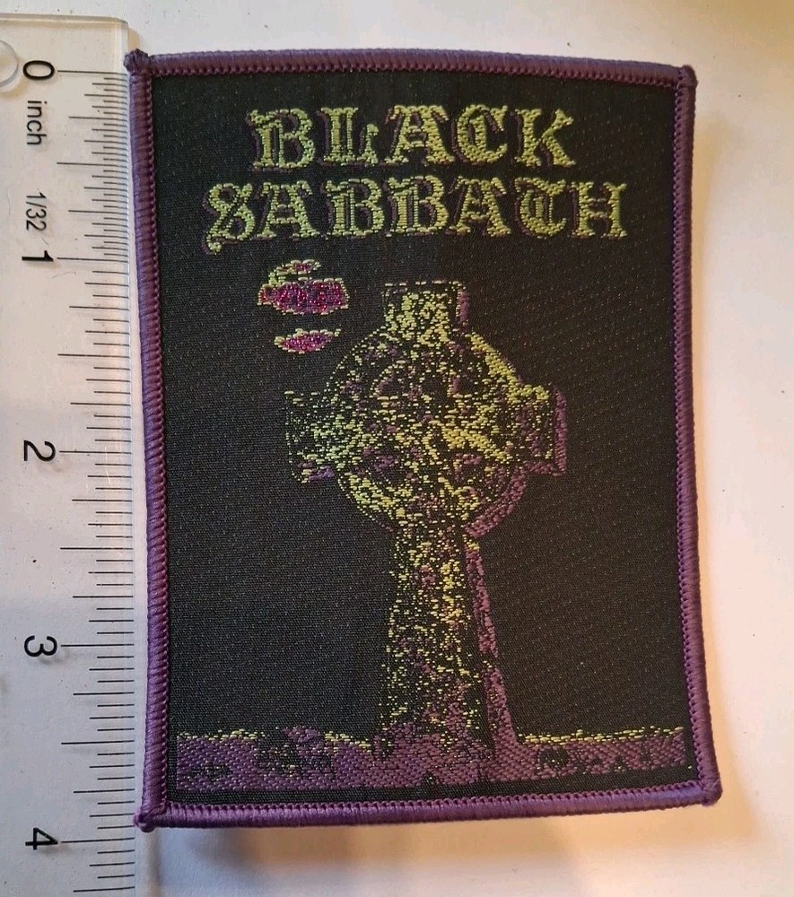 black sabbath headless cross Purple Border Woven Patch