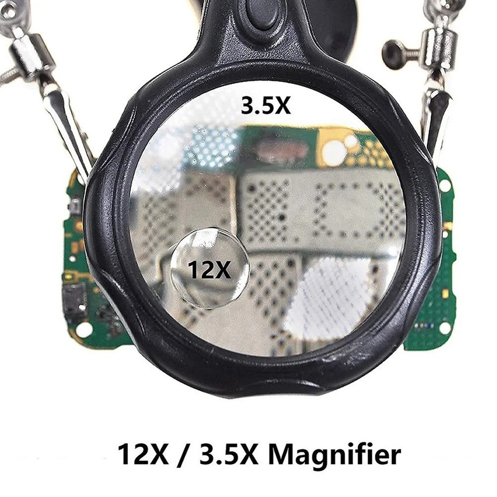 Hobbyist Adjustable Helping Hands Tool Equipped with Bright LED Light