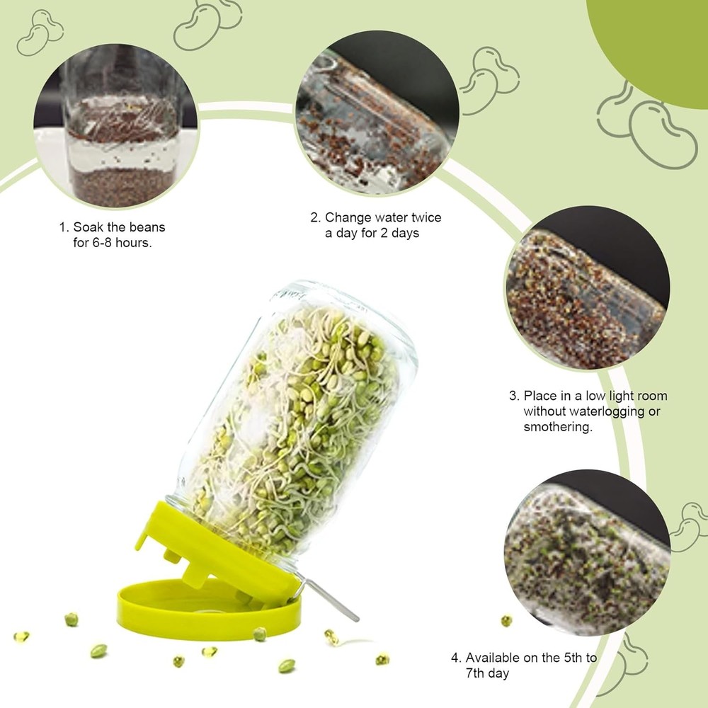Sprouting Lids for Mason Jars 2 Set