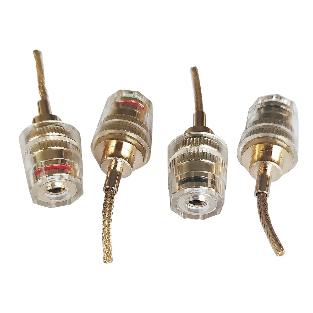 4x Replacement 4mm HIFI Cable Banana Adapter Plug Pin Interface(2mm) Connector