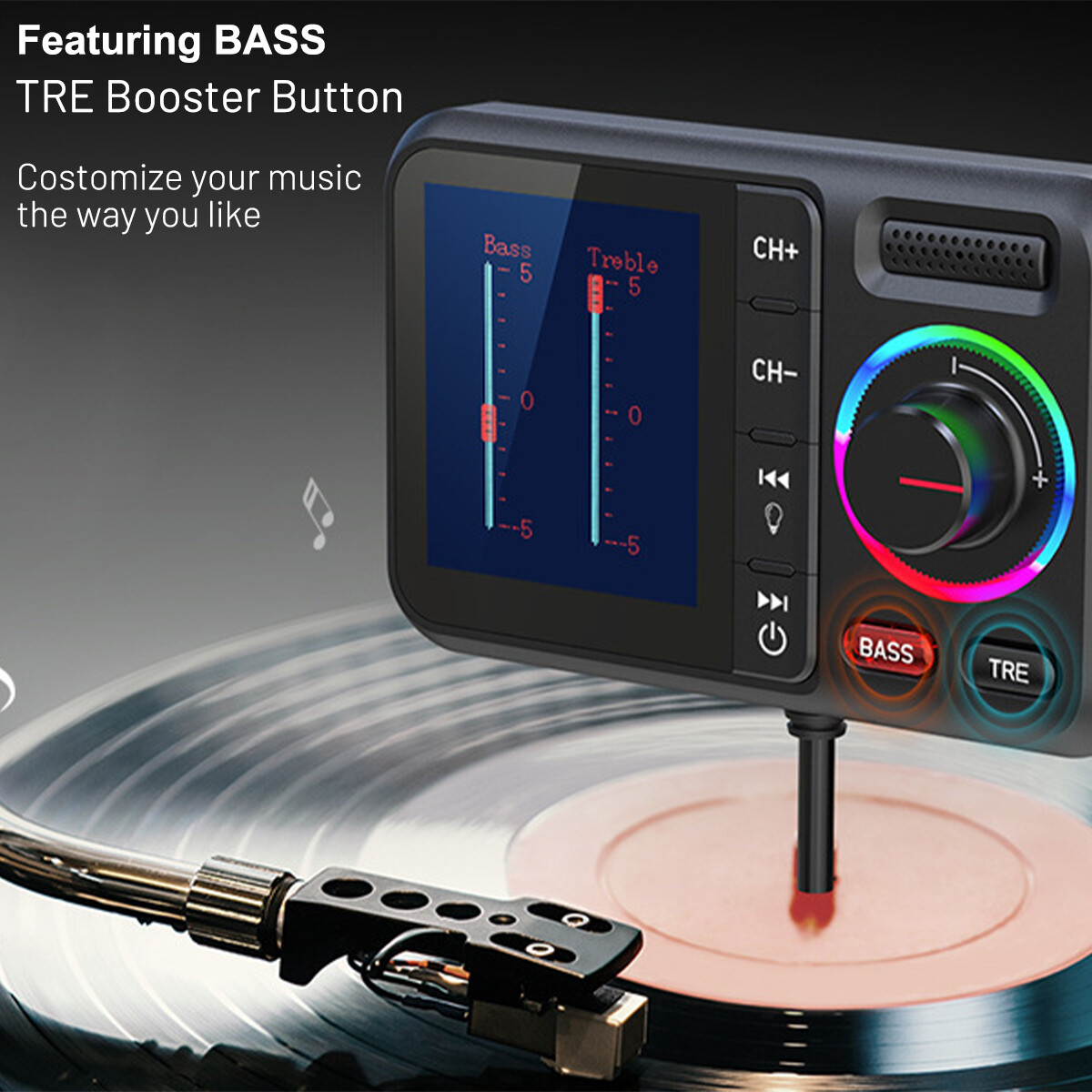 Car FM Wireless Bluetooth Transmitter MP3 Player 2USB Fast Charger Adapter USA