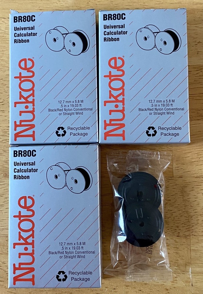 NUKOTE UNIVERSAL CALCULATOR RIBBONS BR80C 4 Pack