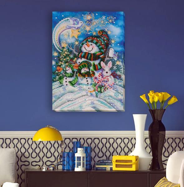Bead embroidery kit New Year's Eve needlework kit Art canvas beadwork pattern