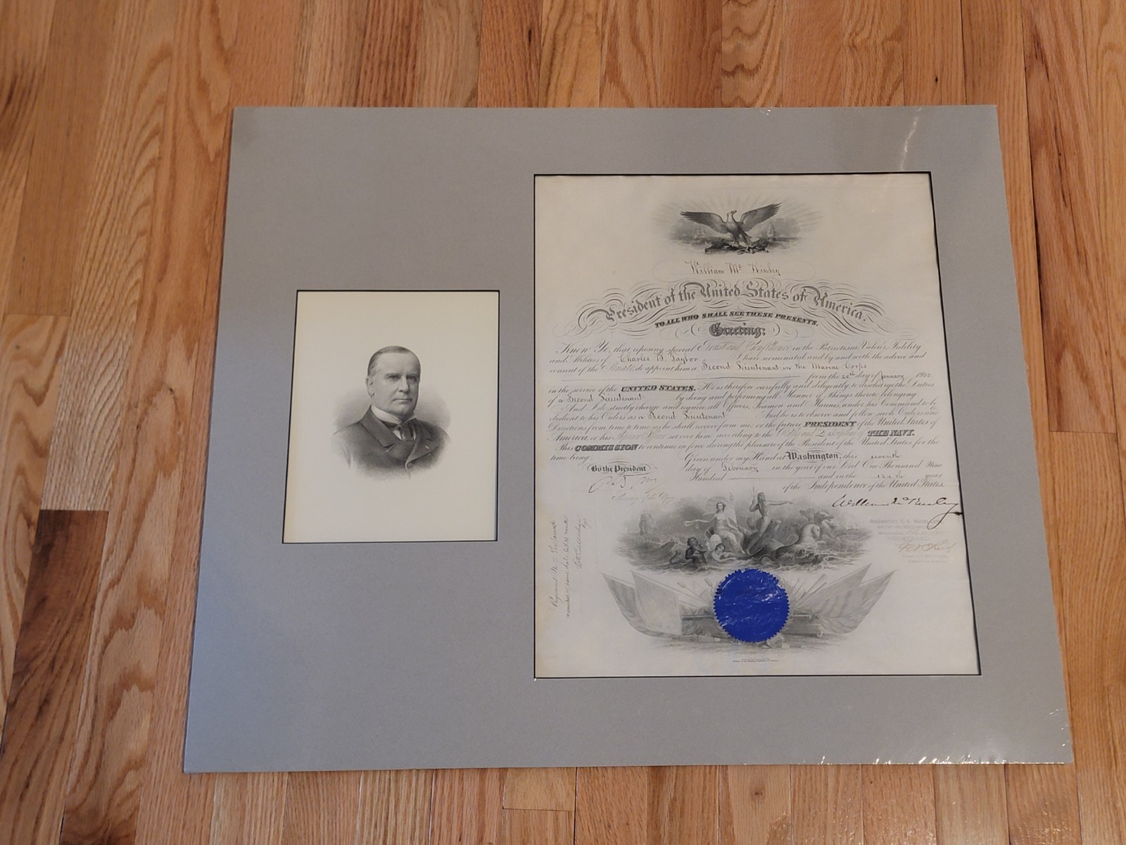 🌟 RARE President William McKinley SIGNED U.S. Marine 1900 Military Appointment