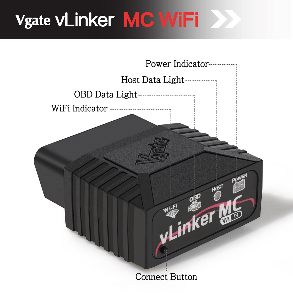 Vgate vLinker MC WiFi ELM327 Car OBD2 Scanner Diagnostic Code Readers Android