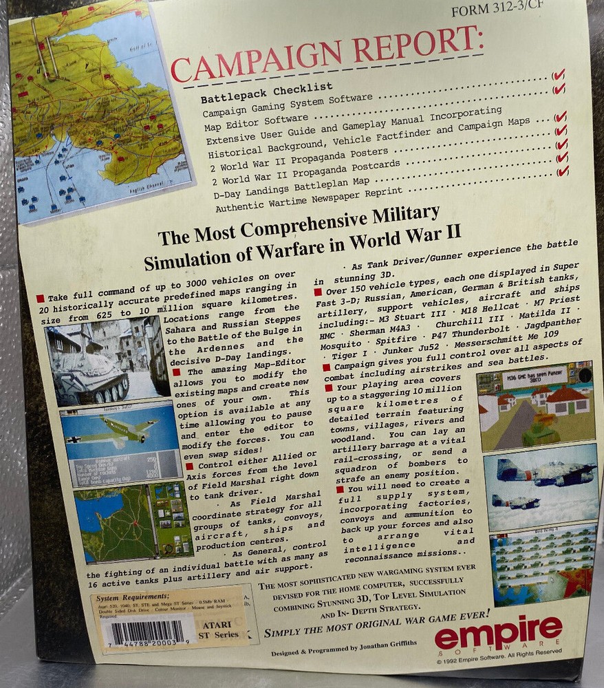 Campaign Atari 1040/520 ST NEW Disk by Empire