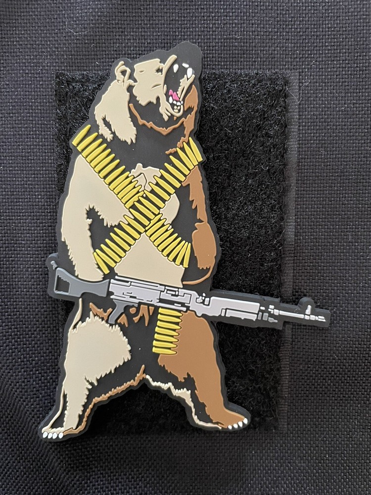 M240bear Machine Gun Grizzly PVC Patch by Diamondback Designs