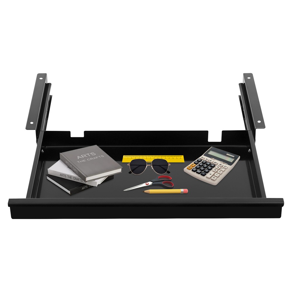 Under Desk Sliding Pull-Out Drawer Organizer for Efficient Workspace Storage