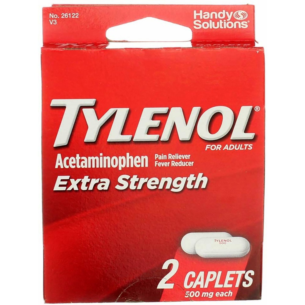 2 Pack Tylenol Extra Strength Acetaminophen Caplets, 500 mg, 2 Ct