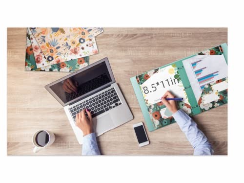 Folders with Pockets, Waterproof Plastic Folder with Two Fixed Corner Flowers