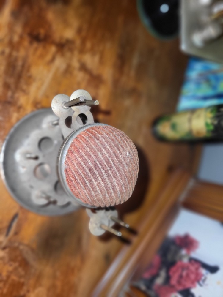 Antique Thread Spool Holder Pin Cushion Victorian