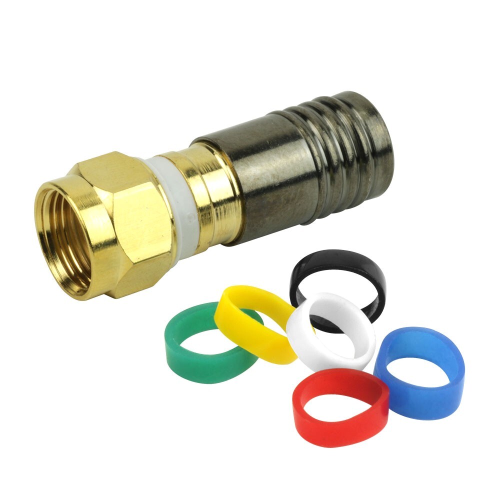 Construct Pro — 75 Ohm F Male Compression Connector for MINI Coax (5 Pack)