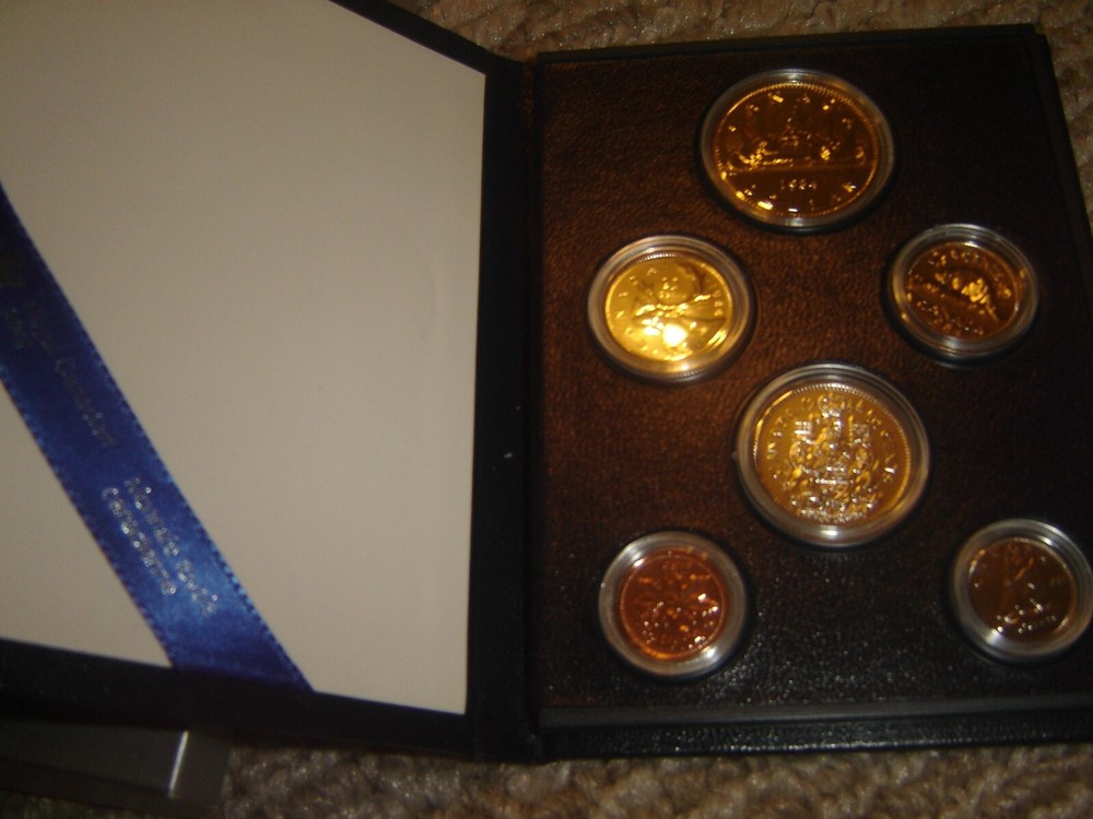 1985 Canada Specimen Set 6 Coins Cent to One Dollar Mint Set. UNC