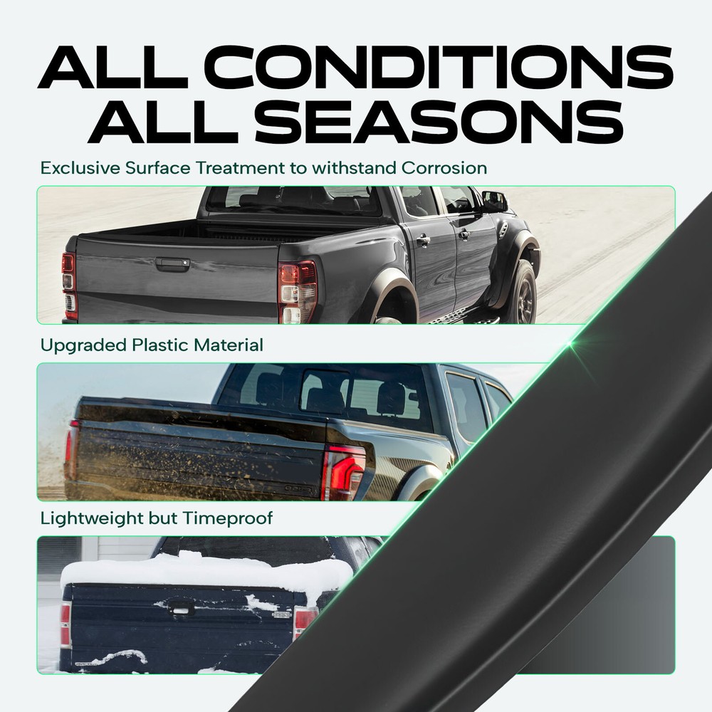 Upper Black Tailgate Molding Cap for Ford F-150 2015-2020 without Flexible Step