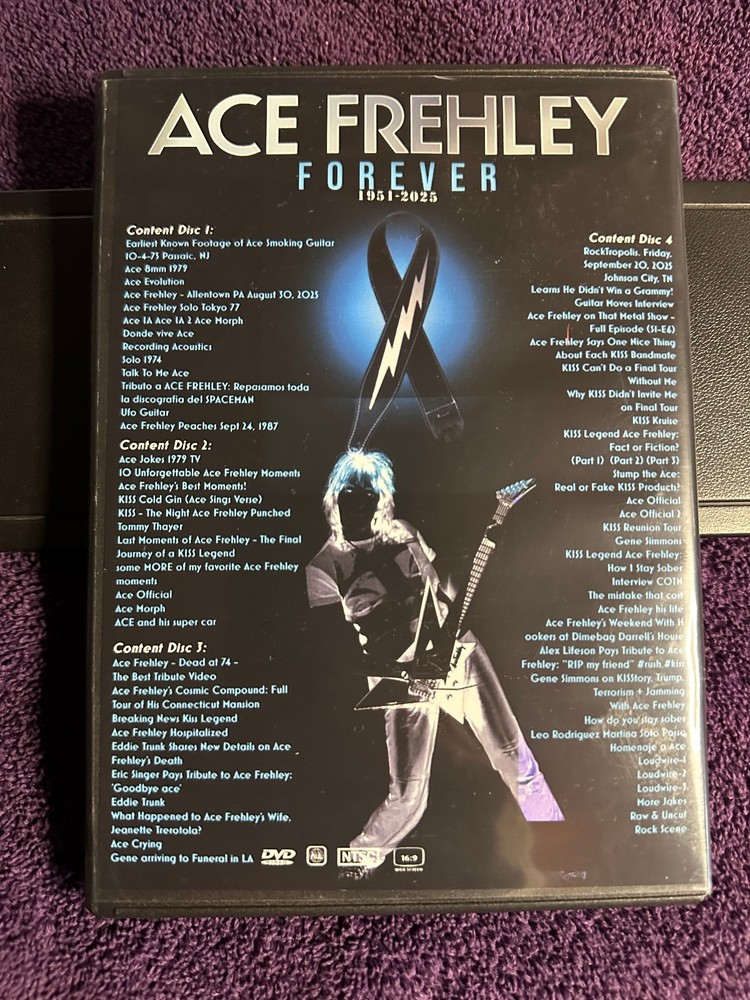 Ace Frehley - Forever 1951-2025 DVD Box Set KISS Gene Simmons Paul Stanley