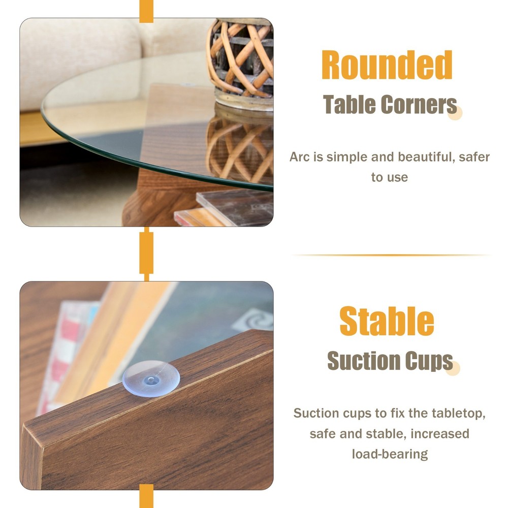 Round/Oval Coffee Table Center Table with Storage Multi-Functional Living Room