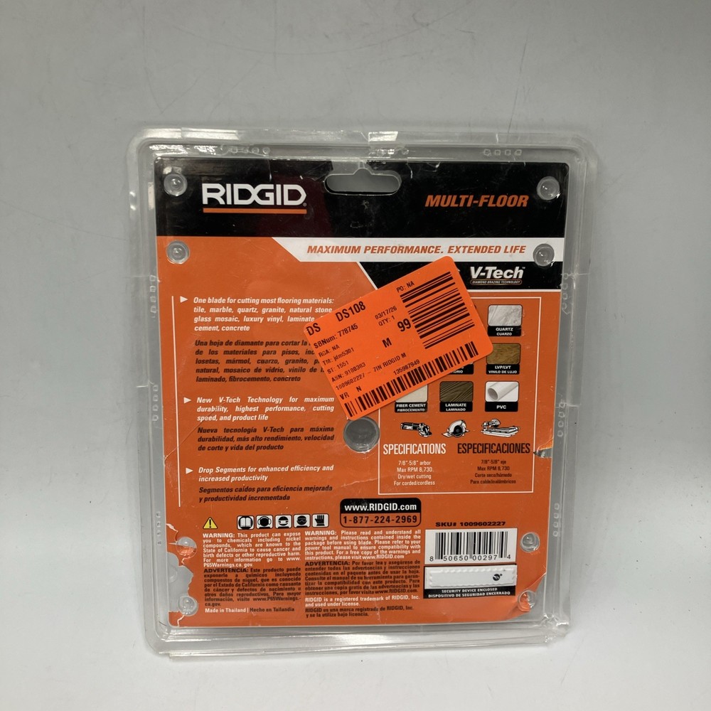 RIDGID 7 in. Segmented Rim Multi-Flooring Diamond Blade