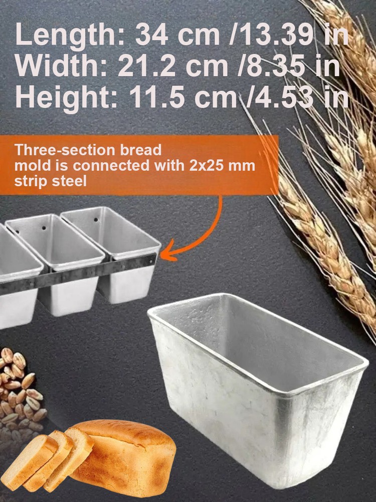3pcs L7 Bread Form Pan Loaf Aluminium Mold Baking Ovenware Bakeware Kitchen