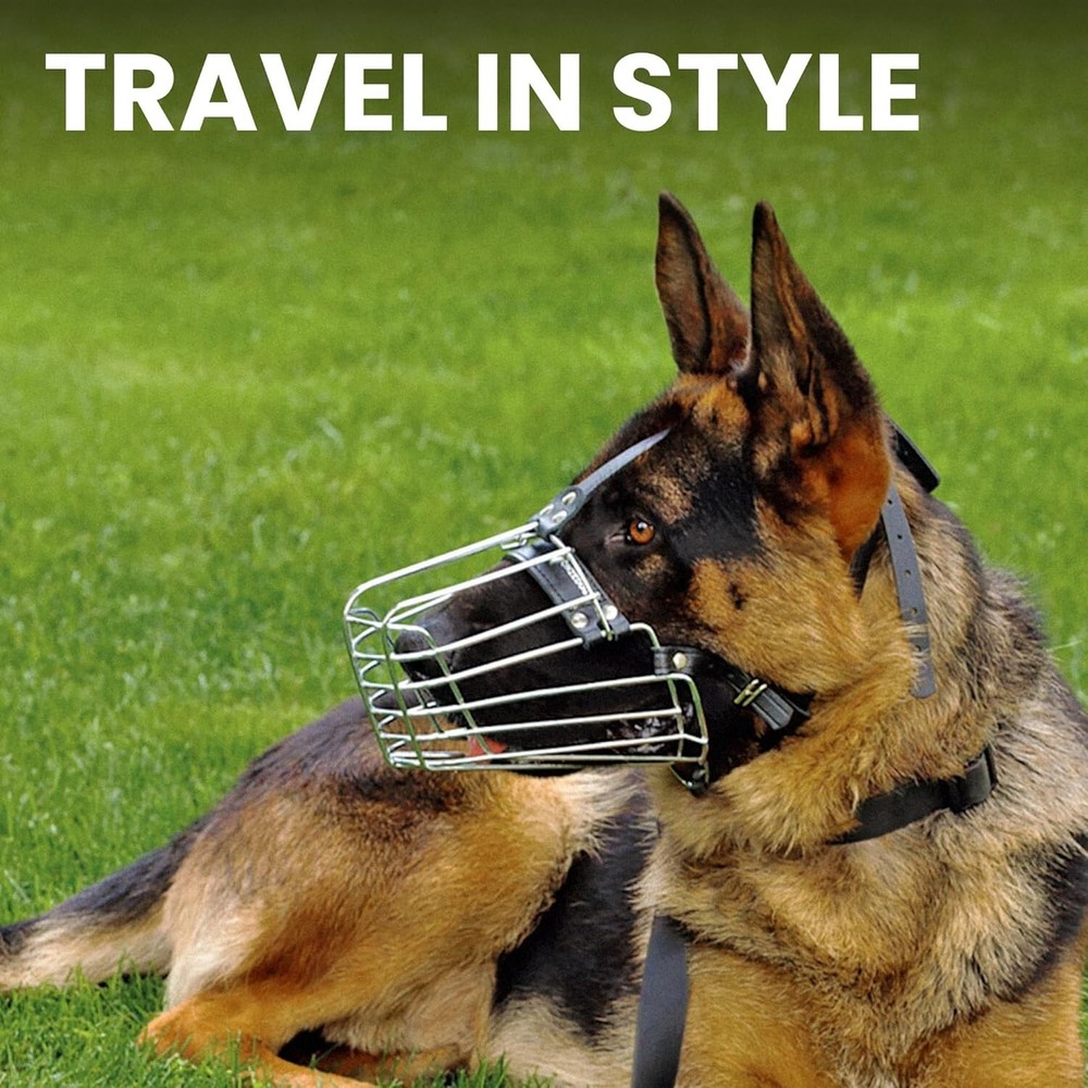 Ventilated Basket Dog Muzzle for Training - Fits Large German Shepherds Easily